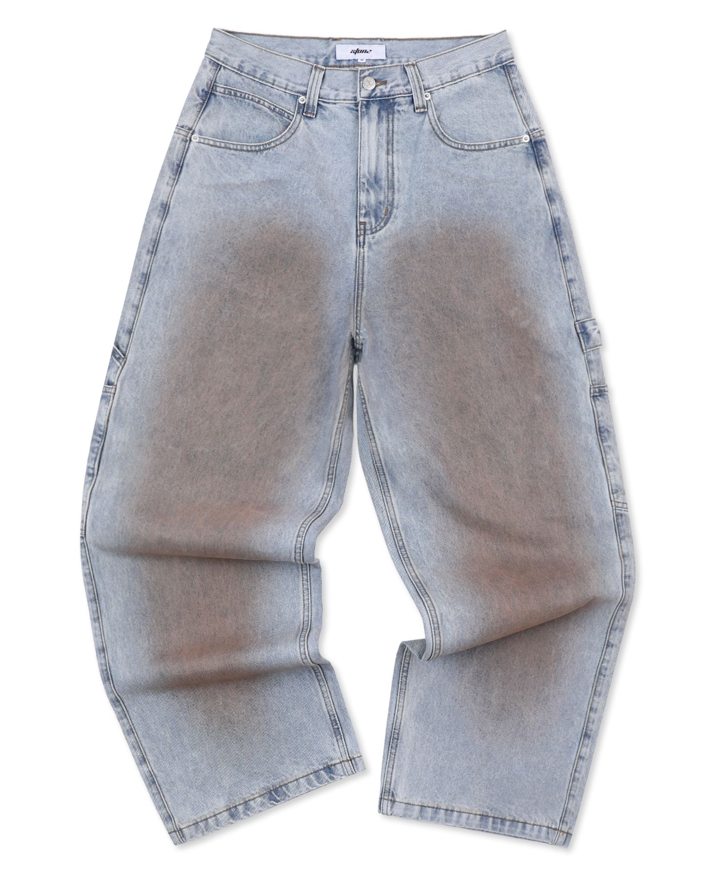 MUSINSA | XTONZ XP323 Mud Washing Carpenter Baggy Denim Pants (BLUE)