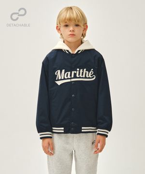 KIDS DETACHABLE BASEBALL JACKET navy