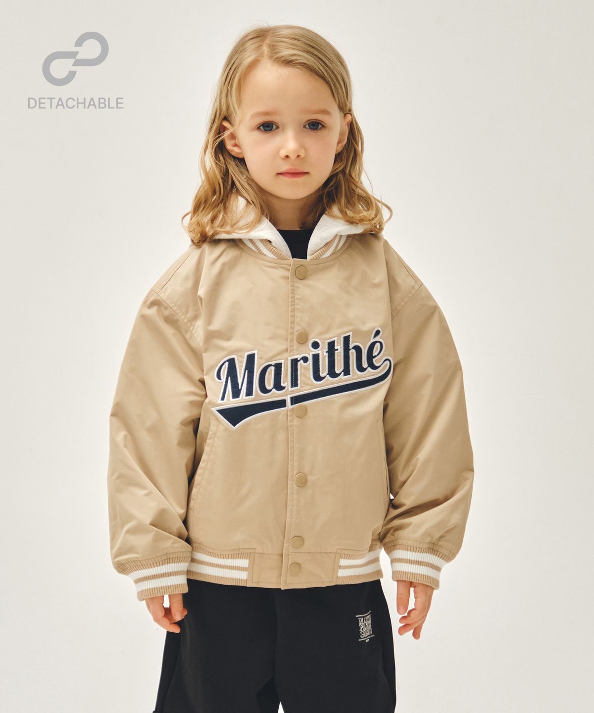 마리떼 키즈(MARITHÉ KIDS) KIDS DETACHABLE BASEBALL JACKET beige