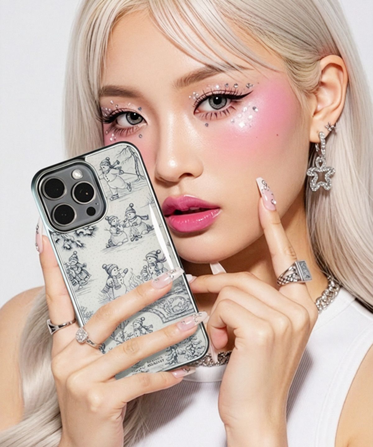 메모리즈바운더리(MEMORIESBOUNDARY) Winter Chronicle Toile Phone Case Soft Ivory (SV_Epoxy/MagSafe Glass)