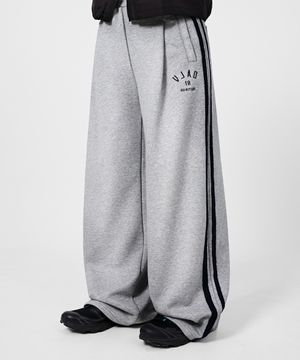 VLAD 원턱 커브드 트랙 스웻 팬츠_멜란지