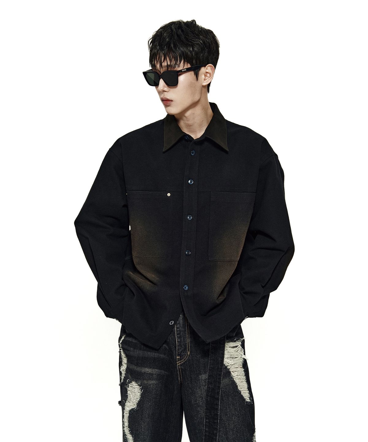 포스트프레이(POST PREY) 포켓워크셔츠_블랙