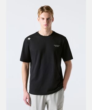 [세리나&소빈 착용] 스몰 워딩 코튼 반팔 티셔츠 블랙 SR123UTS15