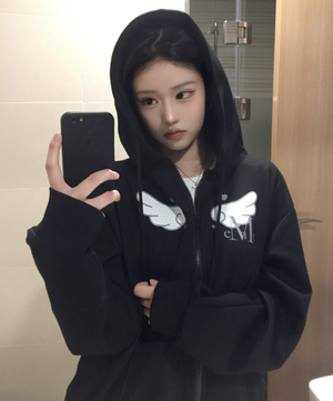 실프 도트 엔젤 후드 집업 남녀공용 (2컬러)