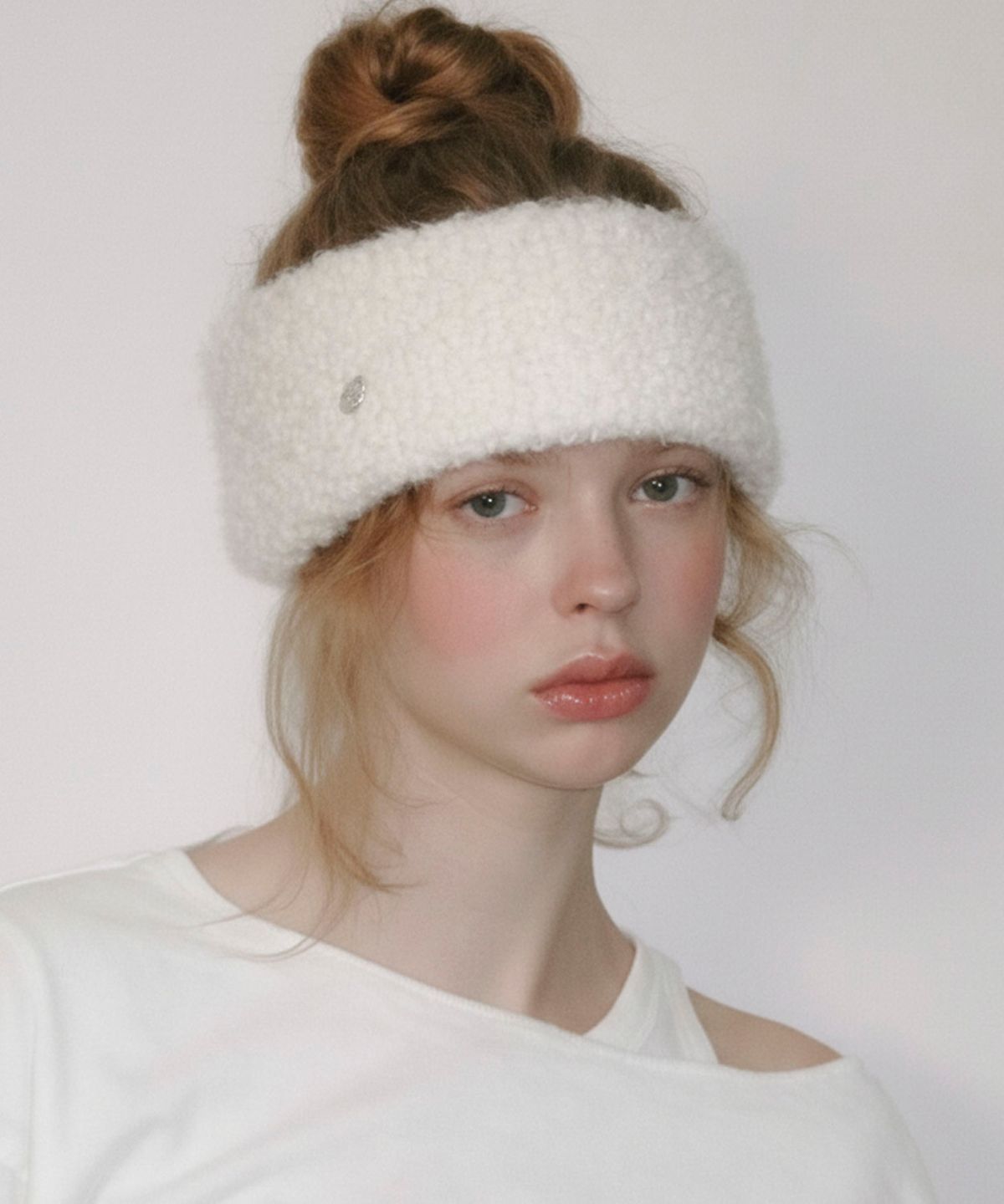 뉴욕웍스(NEWYORKWORKS) [RABBIT FUR] 코인 헤어 반다나_IVORY