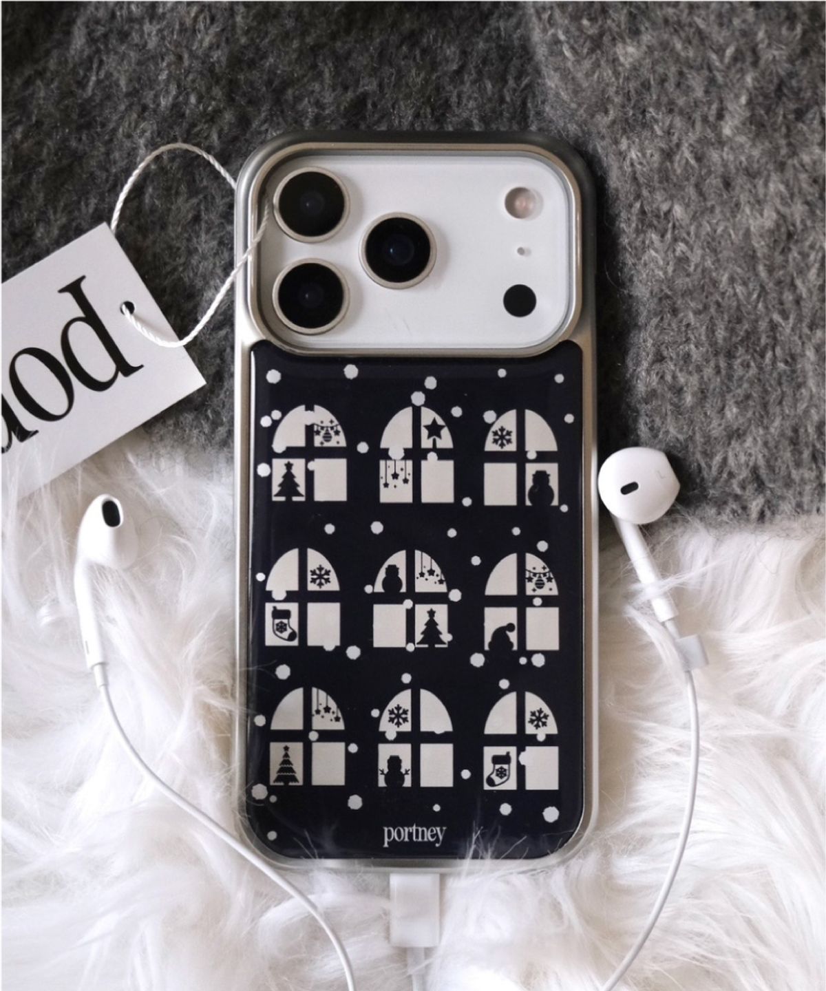 포트니(PORTNEY) [+맥세이프][+갤럭시]silver winter wonderland case
