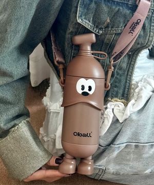 도도 오볼 스트랩 빨대 텀블러 400ml-브라운