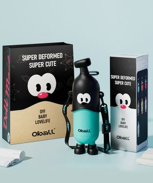 도도 오볼 스트랩 빨대 텀블러 400ml-민트블랙