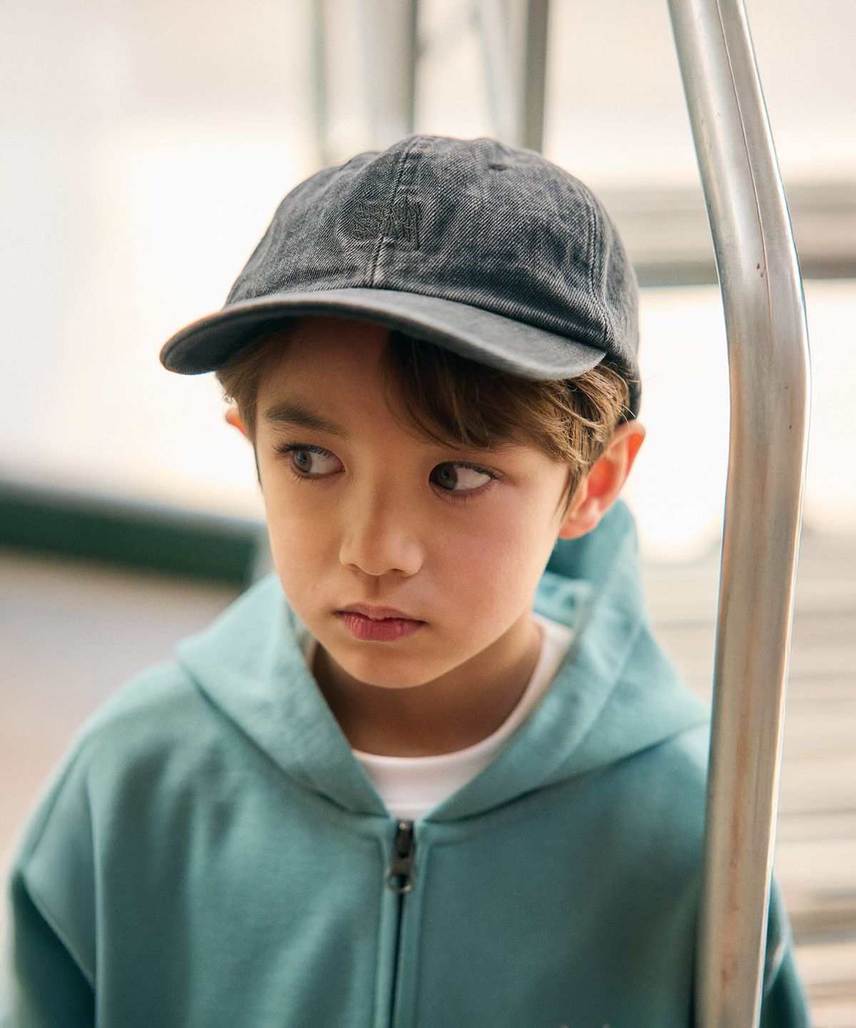 브라운브레스 키즈(BROWNBREATH KIDS) KIDS TAG WASHING BALLCAP - CHARCOAL