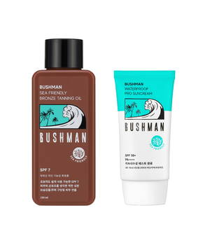 부쉬맨 씨프렌들리 브론즈 태닝오일 190ml SPF7, 워터프루프 프로 선크림 50g SPF50+ PA++++ 2종 세트