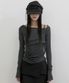 [유인 PICK] Layered Bustier Long Sleeve (FL-105_Charcoal Melange)