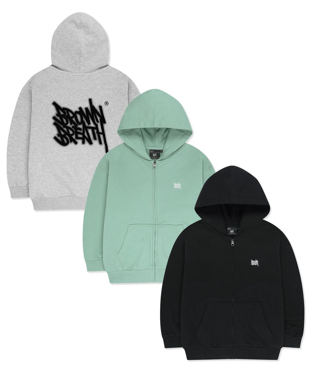 브라운브레스 키즈(BROWNBREATH KIDS) KIDS TAG SPRAY HOOD ZIP UP_3COLOR