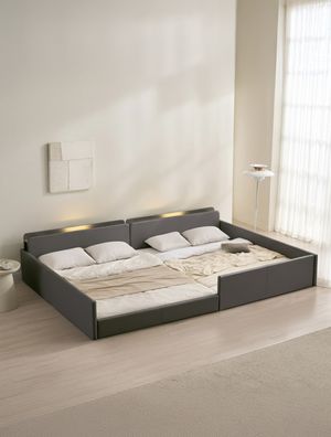 해온 LED 벙커 저상형 가죽 패밀리 침대 Q+Q(매트제외)