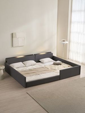 해온 LED 벙커 저상형 가죽 패밀리 침대 SS+Q(독립매트)