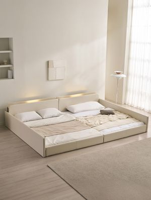 해온 LED 가드 저상형 가죽 패밀리 침대 Q+Q(매트제외)