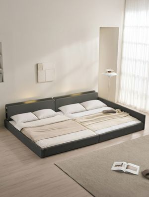 해온 LED 밸런스 저상형 가죽 패밀리 침대 Q+Q(매트제외)