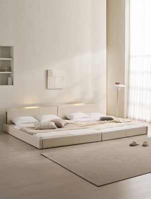 해온 LED 오픈 저상형 가죽 패밀리 침대 Q+Q(본넬매트)