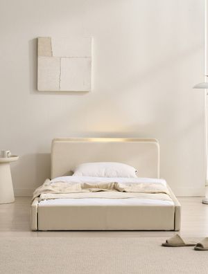 해온 LED 오픈 저상형 가죽 침대(본넬스프링 매트리스-슈퍼싱글)