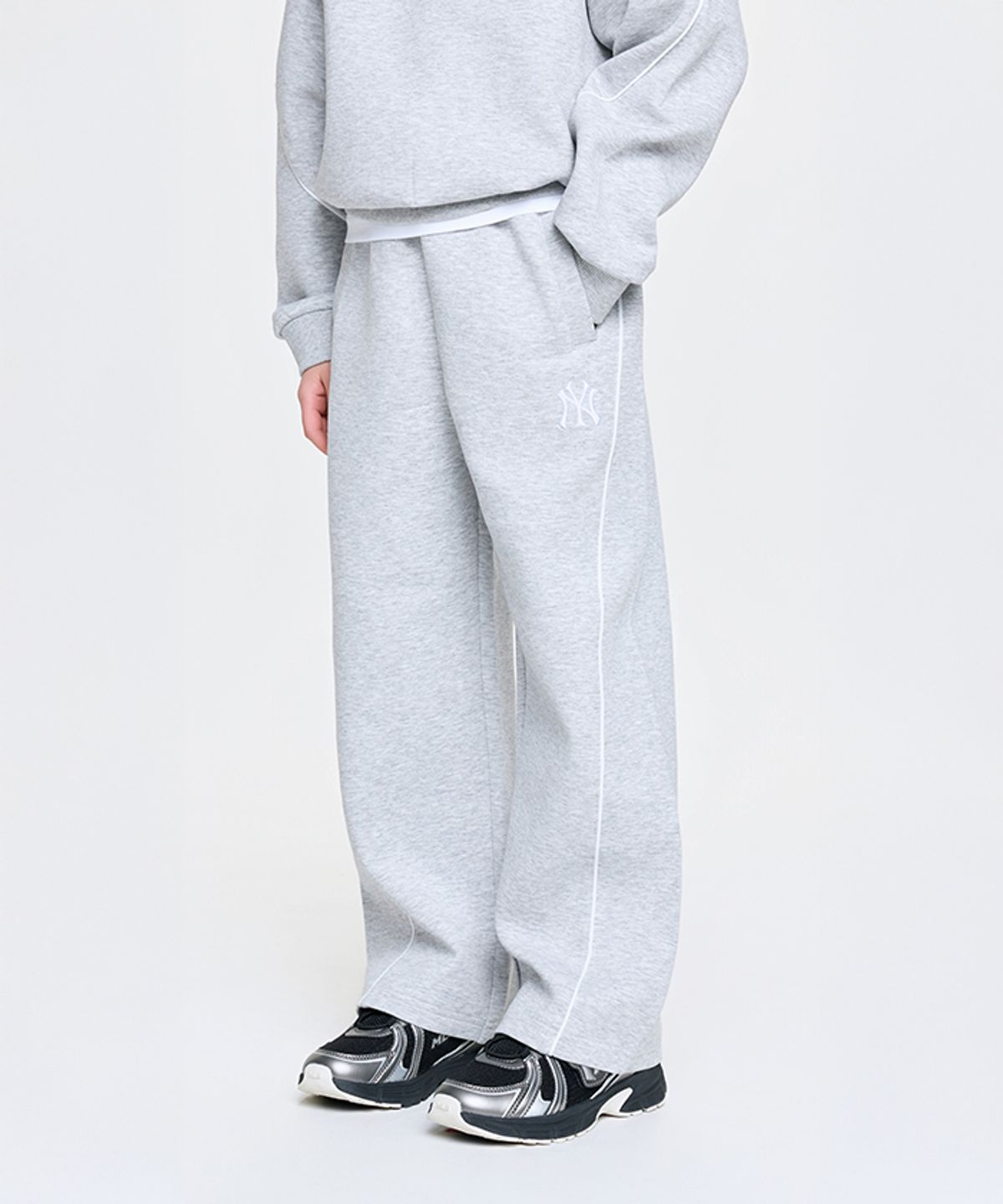 엠엘비 키즈(MLB KIDS) 애슬레저 여아 세미와이드 팬츠 NY (L.Melange Grey)