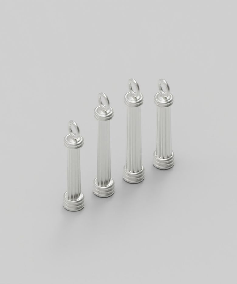 ARC COLUMN NECKLACE SET [STERLING SILVER] 미니멀 925 실버 포인트 목걸이 세트