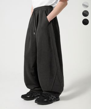 원턱 커브드 사이드 턱 스웻 팬츠_3color