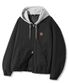2WAY 빈티지 워싱 코튼 후드 집업_블랙