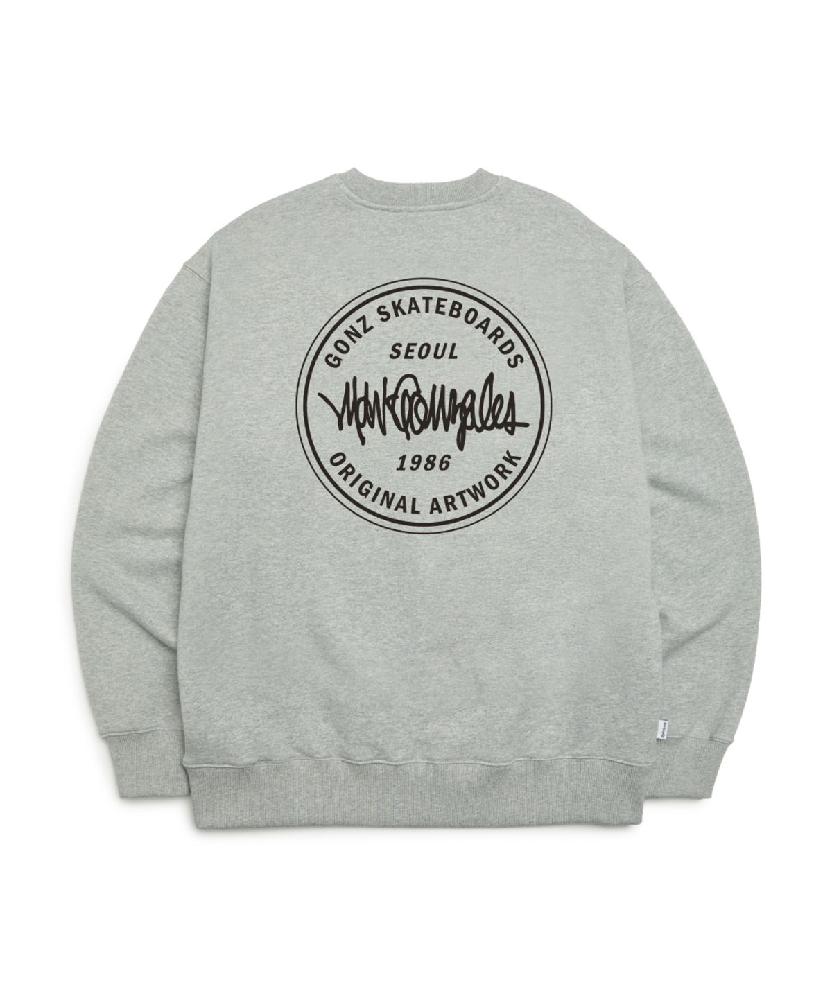 마크곤잘레스(MARK GONZALES) 넥스트 사인 로고 그래픽 스웨트 셔츠 - M/GREY