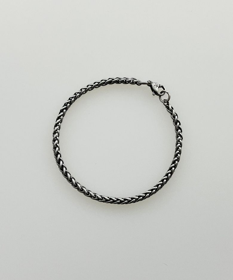 [팔찌][써지컬스틸]3MM Basket Chain bracelet Vintage Silver