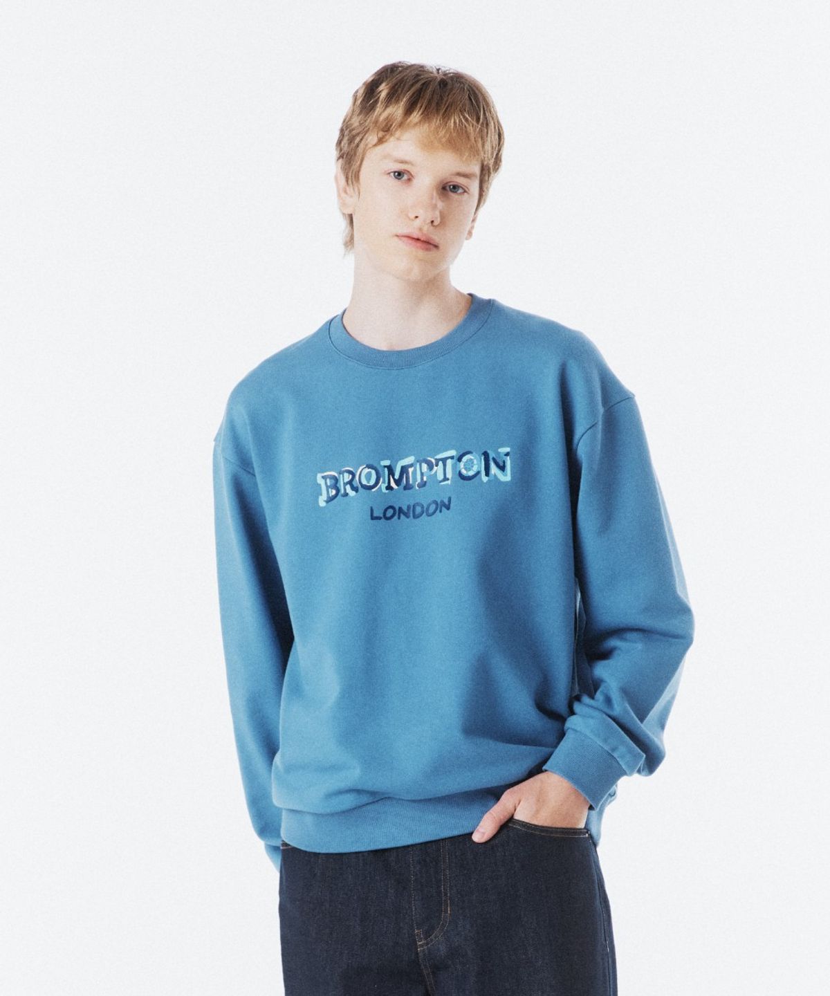 브롬톤 런던(BROMPTON LONDON) BROMPTON LOGO SWEATSHIRT - T/BLUE (P261USW106)