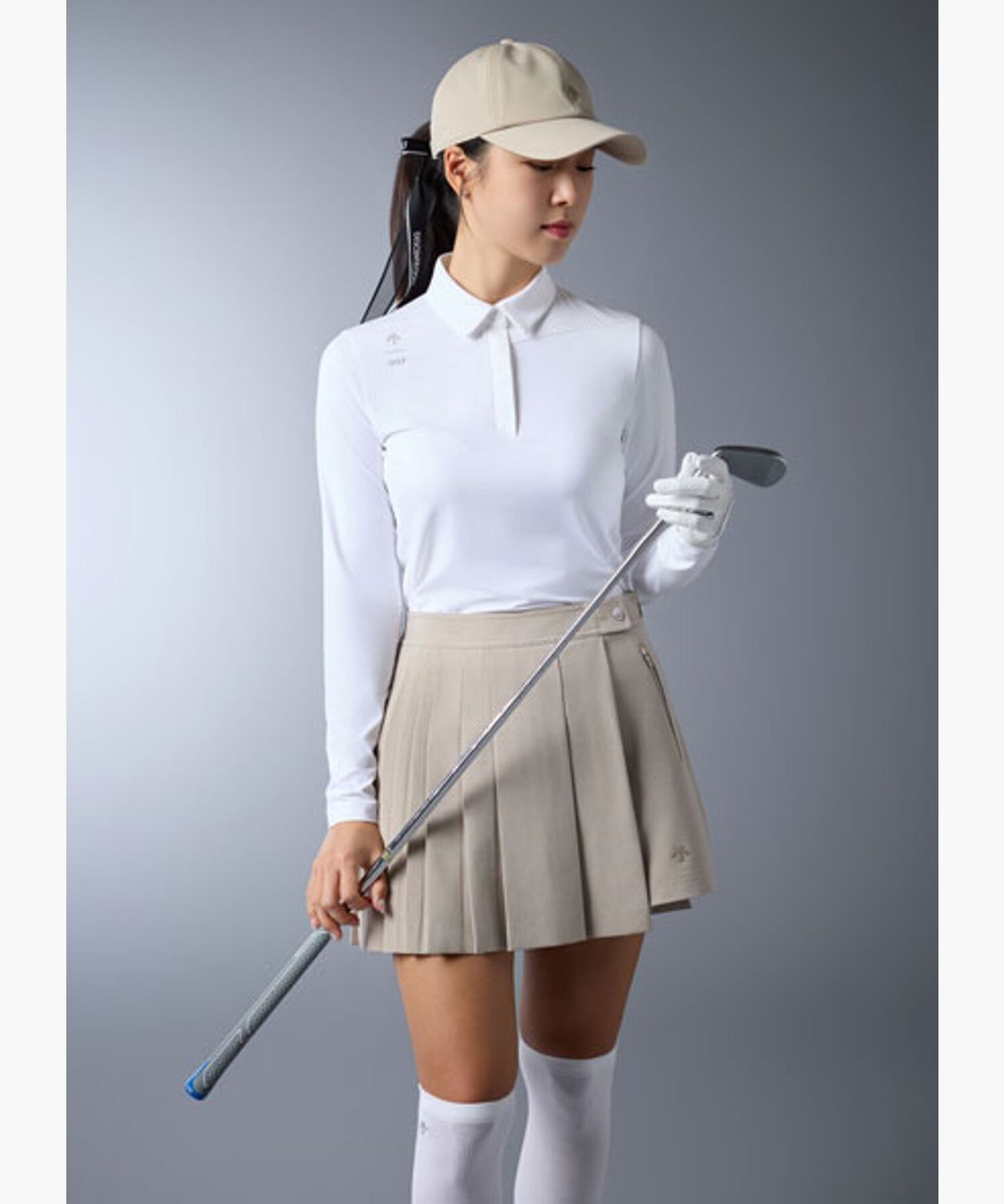 데상트 골프(DESCENTE GOLF) 여성 베이직 긴팔 카라 티셔츠  DR12WFTL12