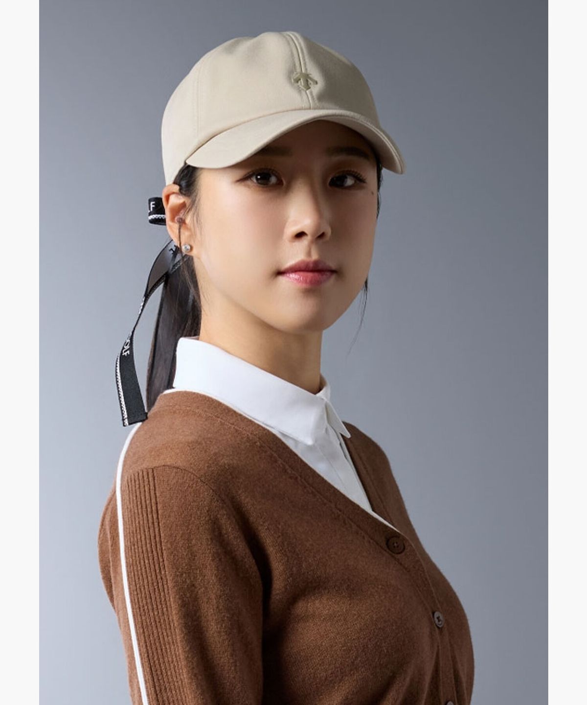 데상트 골프(DESCENTE GOLF) 여성 기본 리본 탈부착 볼캡  DR12WFCP12