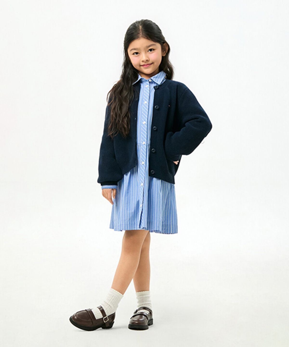 타미힐피거 키즈(TOMMY HILFIGER KIDS) 이타카 스트라이프 셔츠 드레스