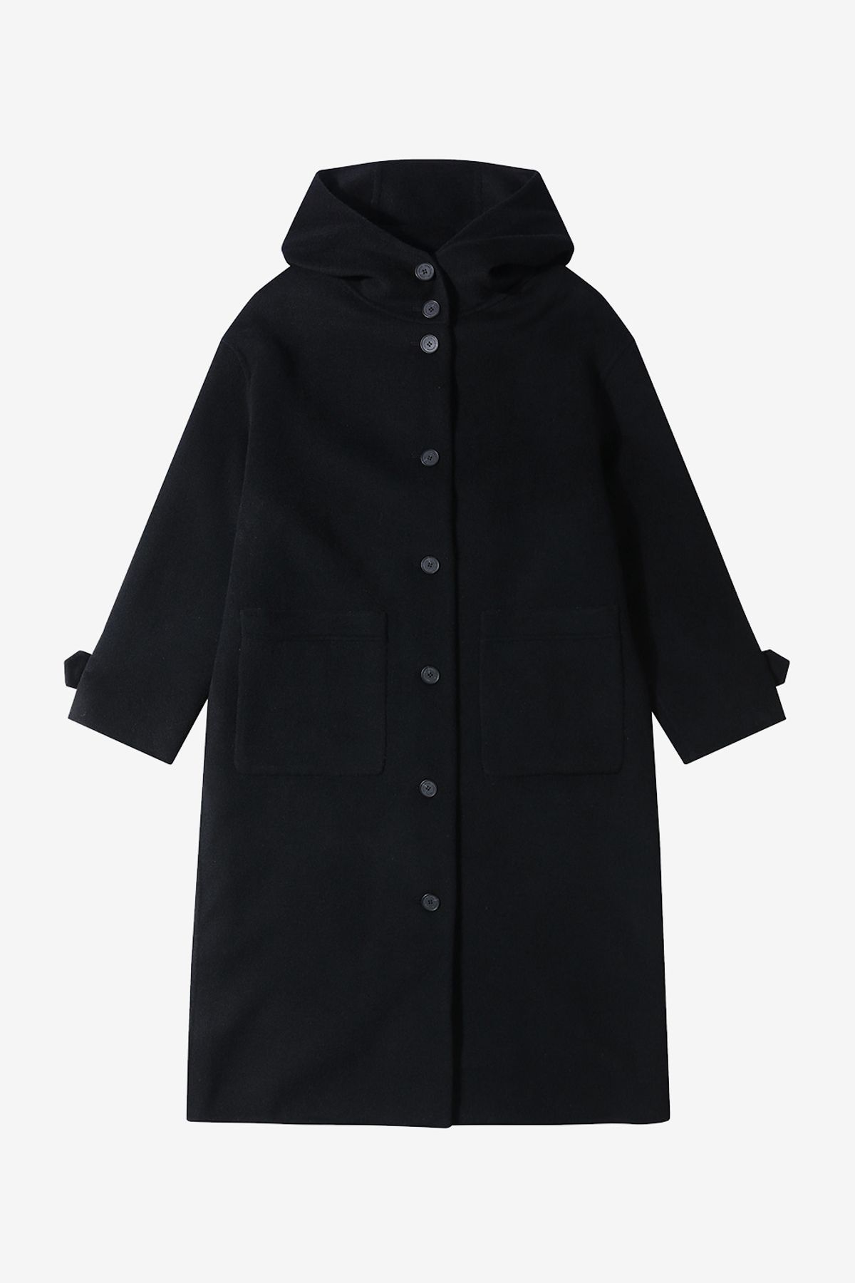 르몽생미셸(LE MONT ST MICHEL) Cashmere hood long coat_Black
