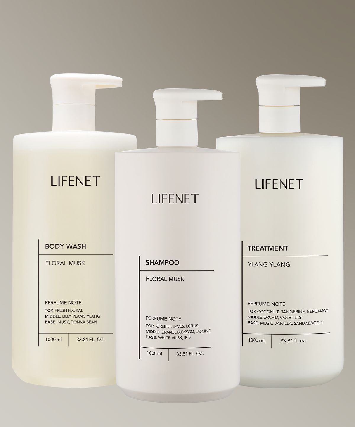 라이프넷(LIFENET) [3종]1000ML 3종 세트 (워시+샴푸+트리트먼트)