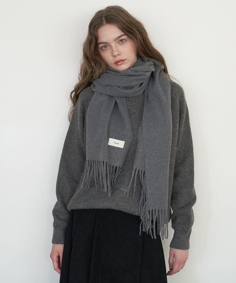WOOL SOFT-WIDE MUFFLER_4COLORS