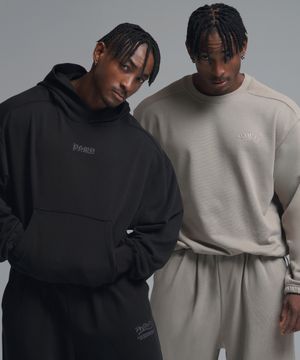 [2PACK] 피그먼트 오버핏 절개 후드티 + 피그먼트 오버핏 절개 스트링 맨투맨 (3COLOR)