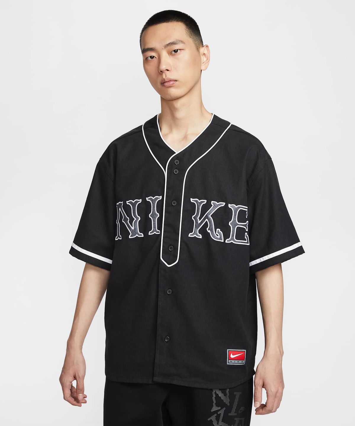 나이키(NIKE) 라이프 반소매 빈티지 스포츠 탑 M - 블랙:화이트 / IF2230-010