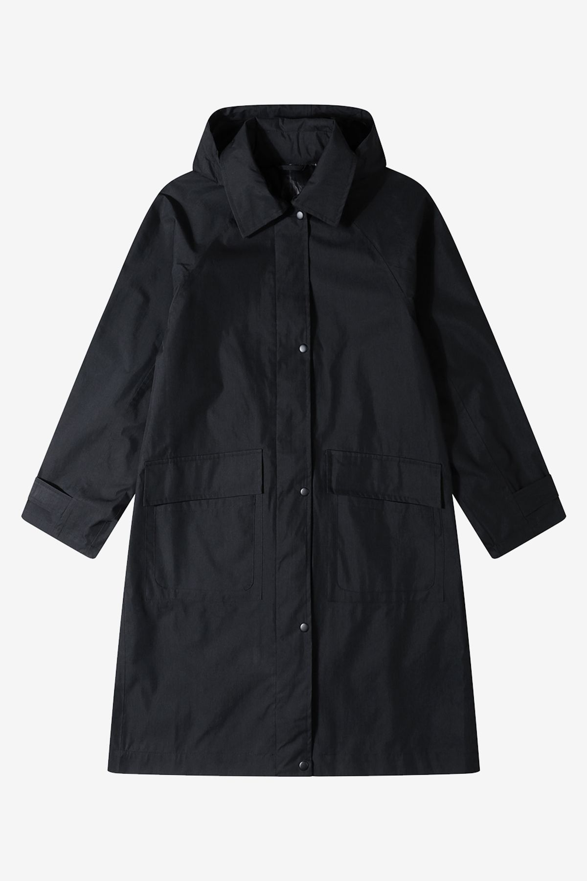 르몽생미셸(LE MONT ST MICHEL) Hood nylon utility trench coat_Black