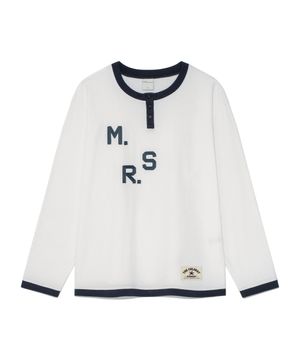 TCM msr henley neck long sleeve (white)