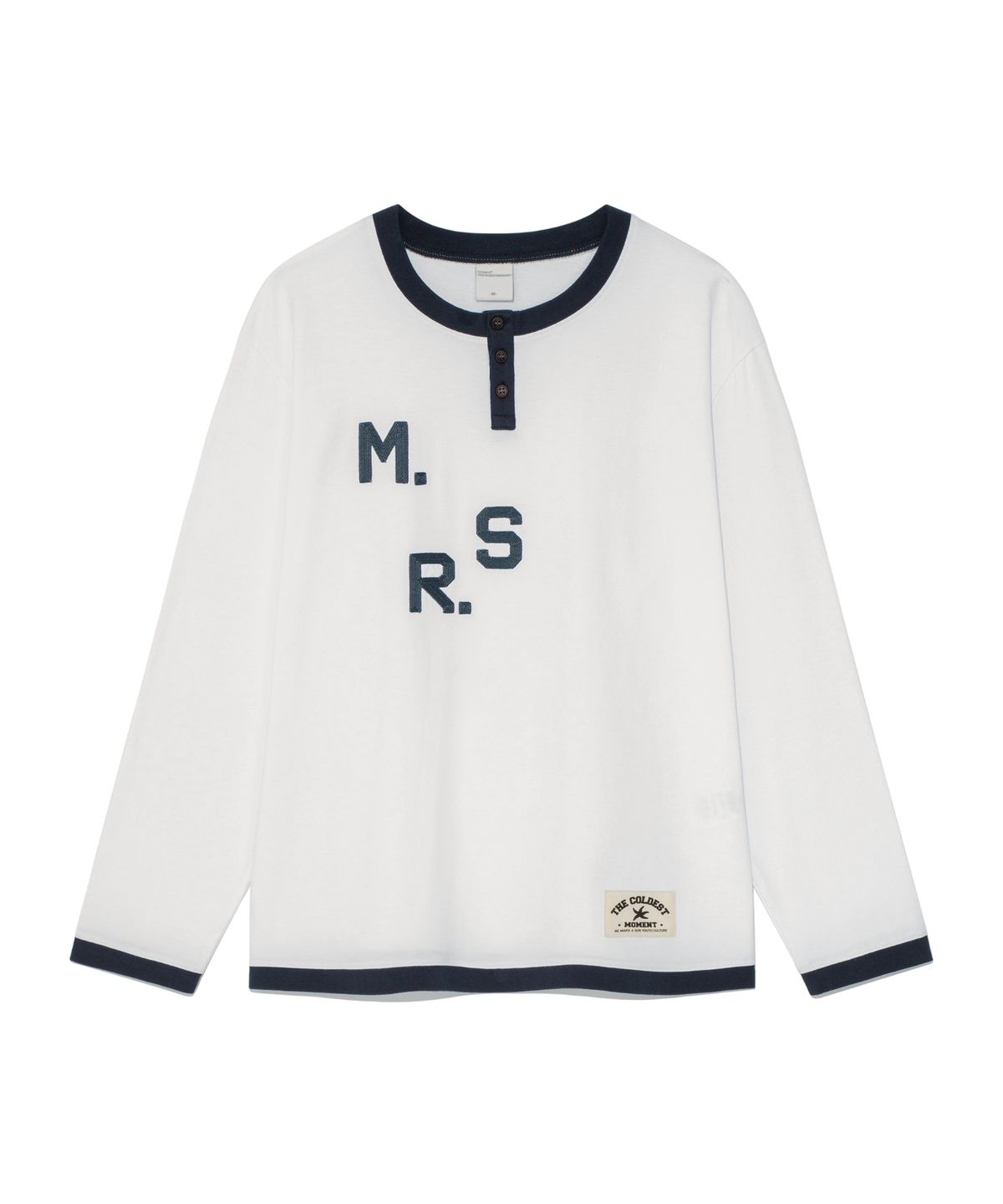 더콜디스트모먼트(THE COLDEST MOMENT) TCM msr henley neck long sleeve (white)