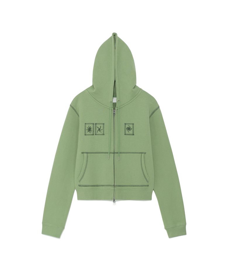 TCM tornado hooded zip-up (green)