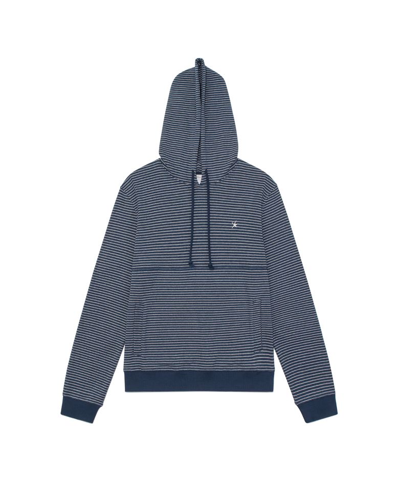 TCM contrast stripe hoodie (navy)