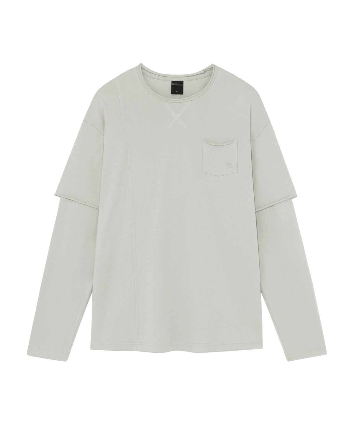 더콜디스트모먼트(THE COLDEST MOMENT) TCM raw cut layered long sleeve (light grey)