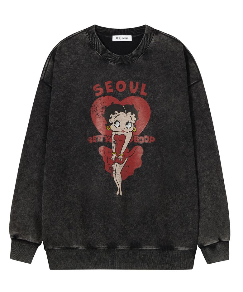 베티붑 먼로 서울 오버핏 스웻셔츠_차콜