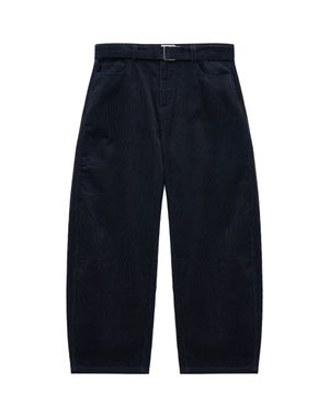 코듀로이 벨티드 커브드 팬츠 (네이비)
