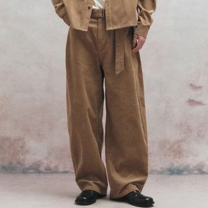 코듀로이 벨티드 커브드 팬츠 (베이지)