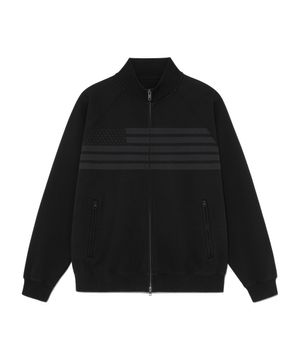 TCM flag sweat jersey zip-up (black)