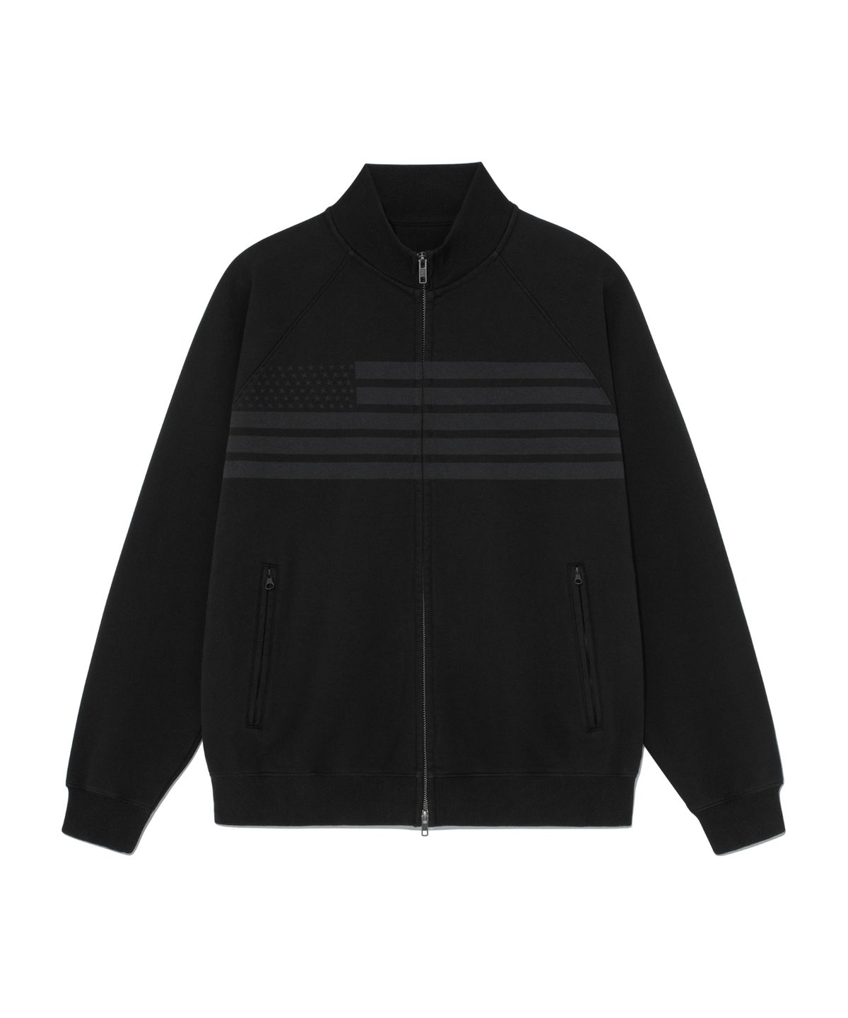 더콜디스트모먼트(THE COLDEST MOMENT) TCM flag sweat jersey zip-up (black)