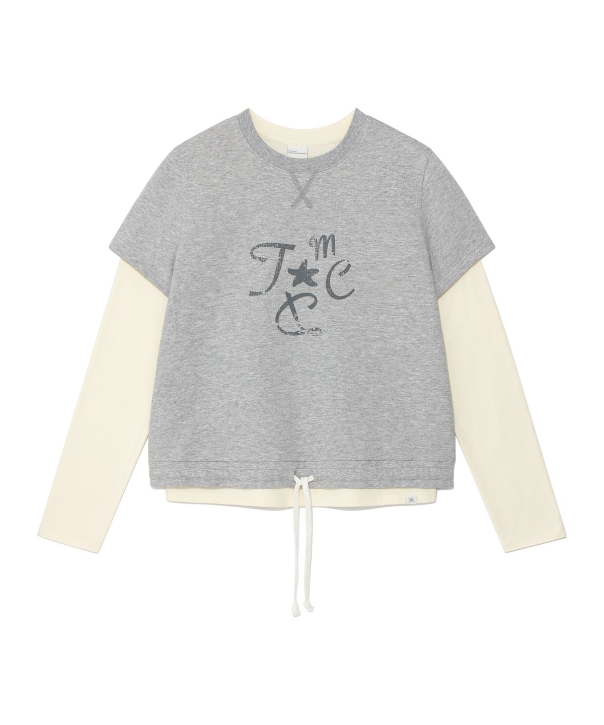 더콜디스트모먼트(THE COLDEST MOMENT) (w) TCM crack string layered long sleeve (grey)