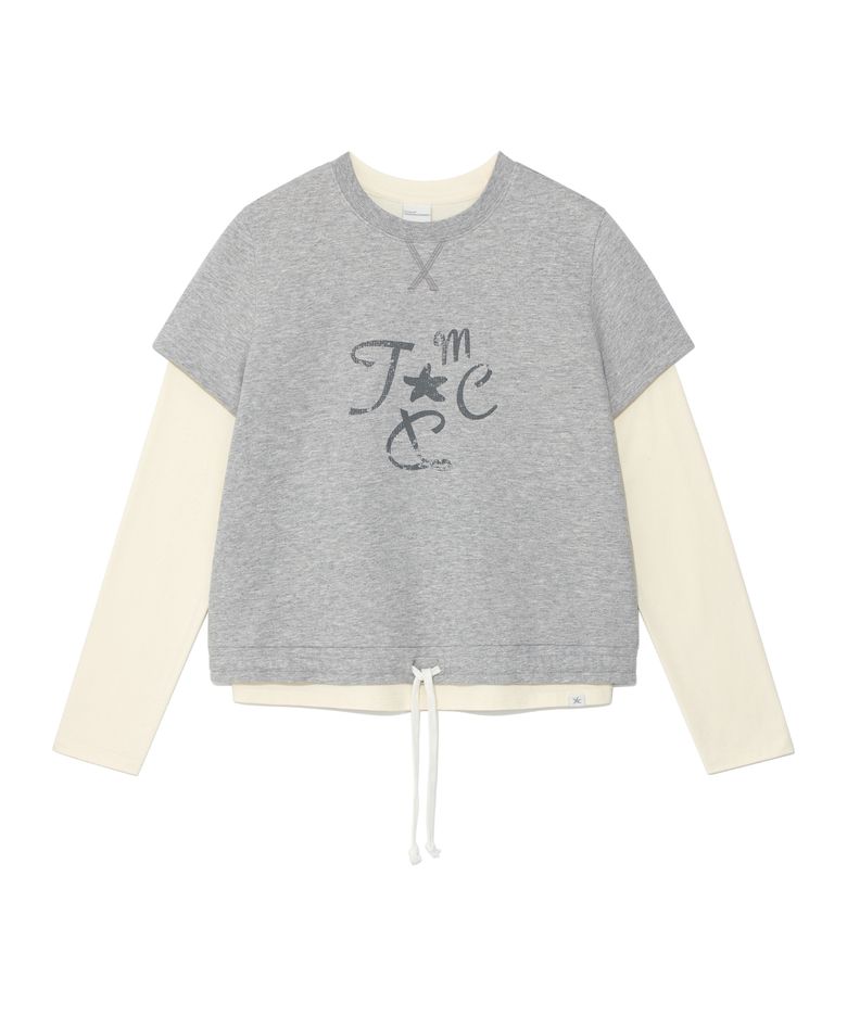 (w) TCM crack string layered long sleeve (grey)